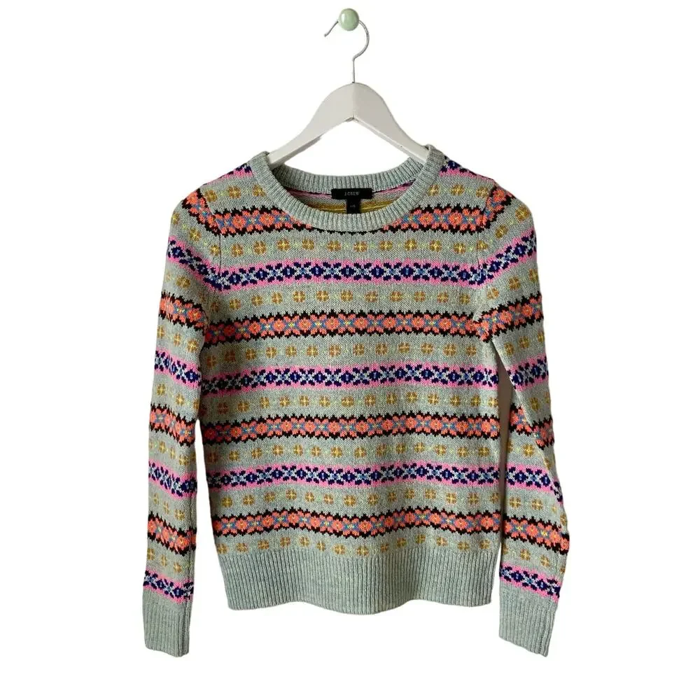 J. Crew Wool Fair Isle Sweater Size XXS